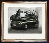 Radierung / Bentley for Polo im Modellrahmen 1905