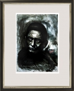 Johnny Cash 2 / Gouache / Digitaldruck im Rahmen