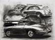 Radierung PORSCHE  356 SC