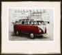 Radierung / VW SAMBA BUS T1 im Rahmen