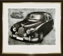 Radierung JAGUAR  MK II im Modellrahmen